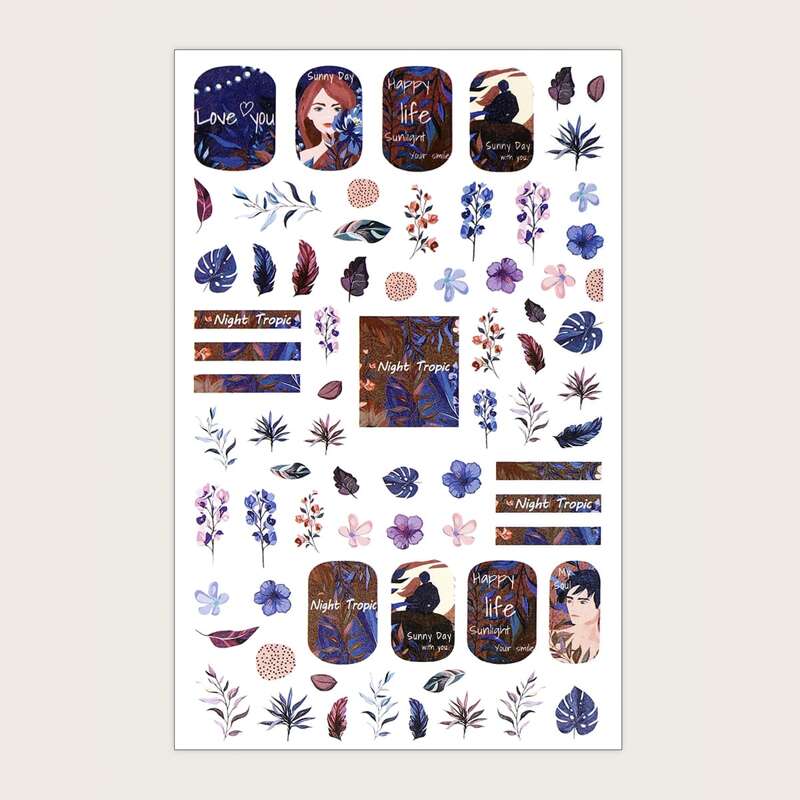 

1sheet Figure Graphic Nail Art Sticker, Multicolor