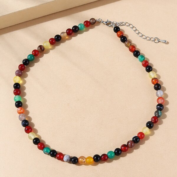 

Stone Beaded Necklace, Multicolor