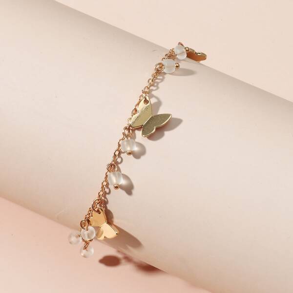 

Butterfly Pendant Anklet, Gold