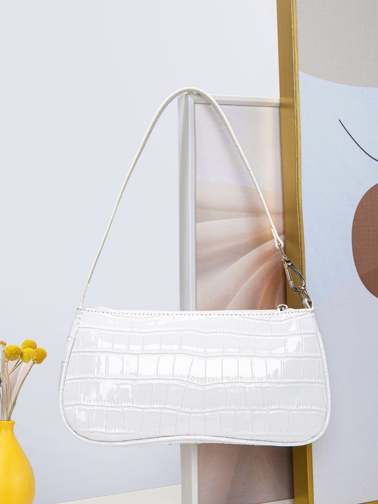 Animal Print Women's Shoulder Bag Baguette Bag, Suitable For Commuting And Travel' - White - View 1