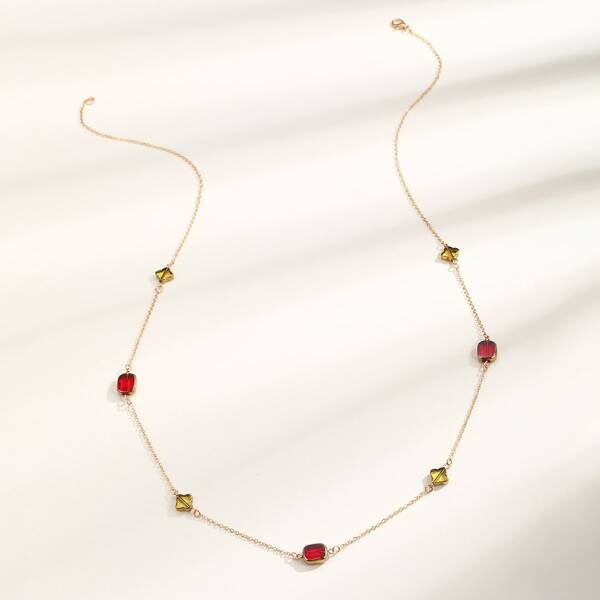 

Bead Decor Necklace, Multicolor