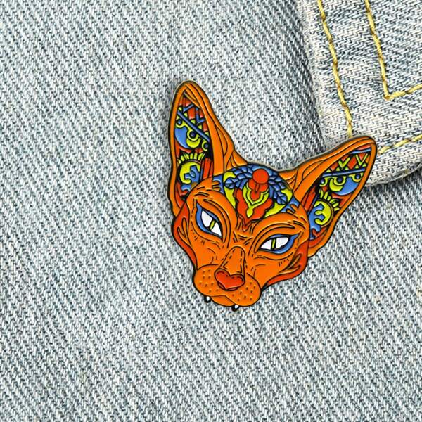 

Kids Animal Head Design Brooch, Multicolor