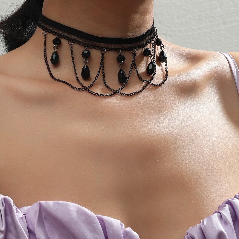 

Chain Decor Choker, Black
