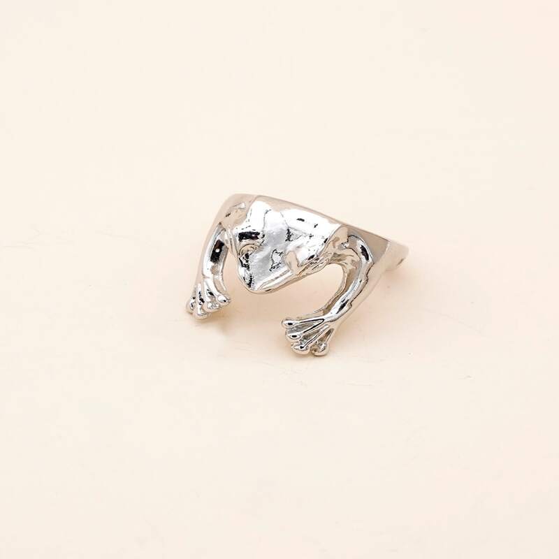 

1pc Frog Ring, Silver