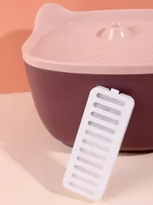 1pc White Rectangular Specialized Filter Cartridge For Cat Head Shaped Water Fountain As Shown In The Picture - White - View 1