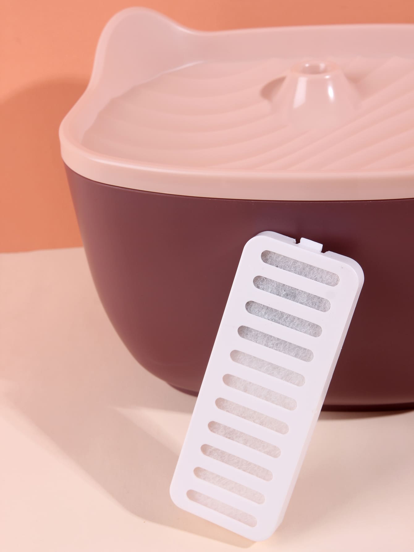 1pc White Rectangular Specialized Filter Cartridge For Cat Head Shaped Water Fountain As Shown In The Picture - White - View 1