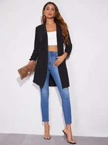 SHEIN LUNE Shawl Collar Open Front Blazer