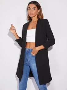 SHEIN LUNE Shawl Collar Open Front Blazer