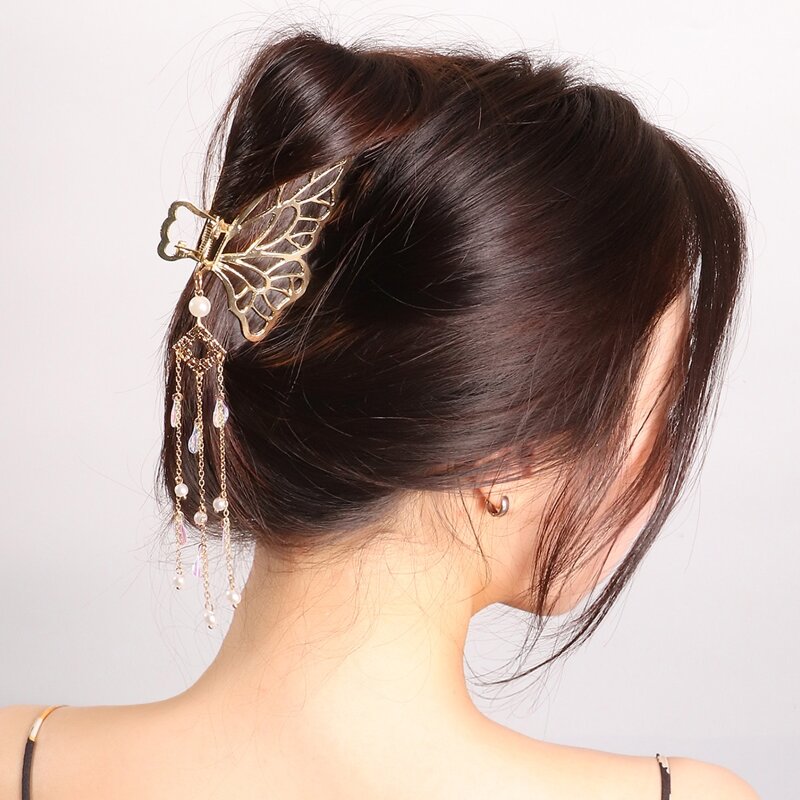 

Butterfly Design Hair Claw, Gold