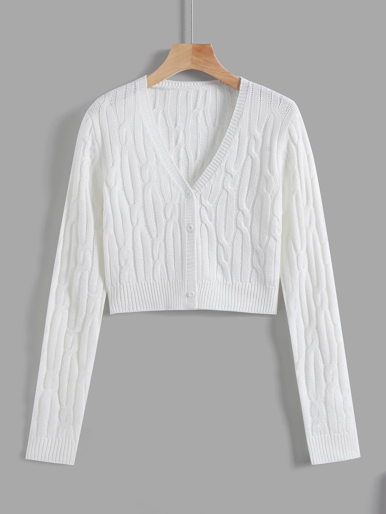 SHEIN Unity كارديجان قصير بأزرار محبوك مضفور