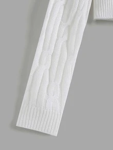 SHEIN Unity كارديجان قصير بأزرار محبوك مضفور