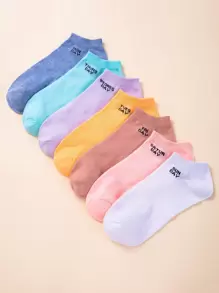 7pairs Letter Graphic Socks - Multicolor - View 1