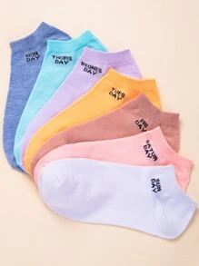 7pairs Letter Graphic Socks - Multicolor - View 2