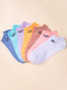 7pairs Letter Graphic Socks - Multicolor - View 3