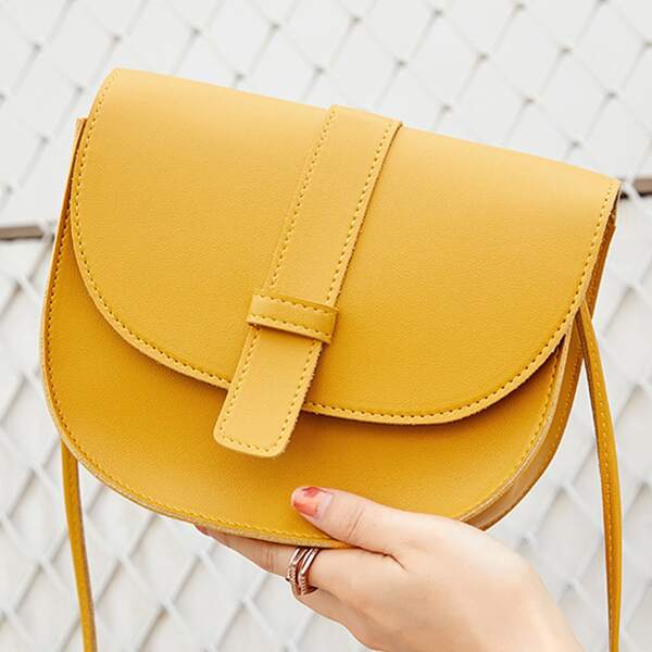 

Minimalist Flap Saddle Bag, Yellow