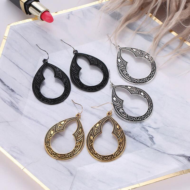 

3pairs Hollow Out Earrings, Multicolor