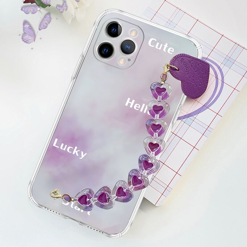 

Heart Hand Strap Phone Case, Multicolor