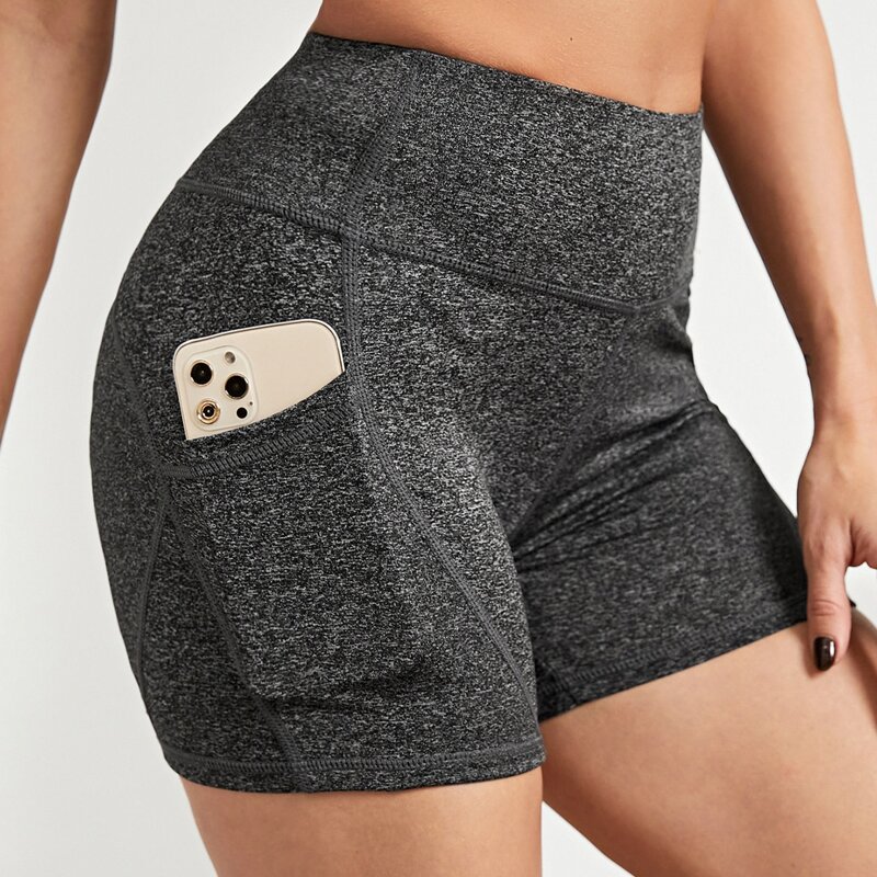 

Wideband Waist Sports Shorts With Phone Pockets, Dark grey