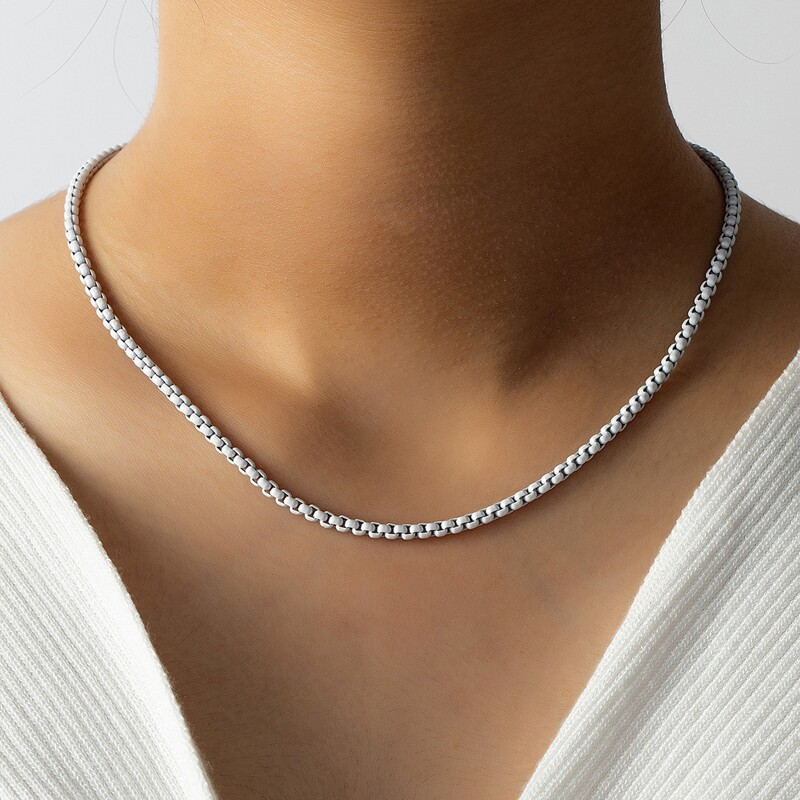 

Minimalist Chain Necklace, White