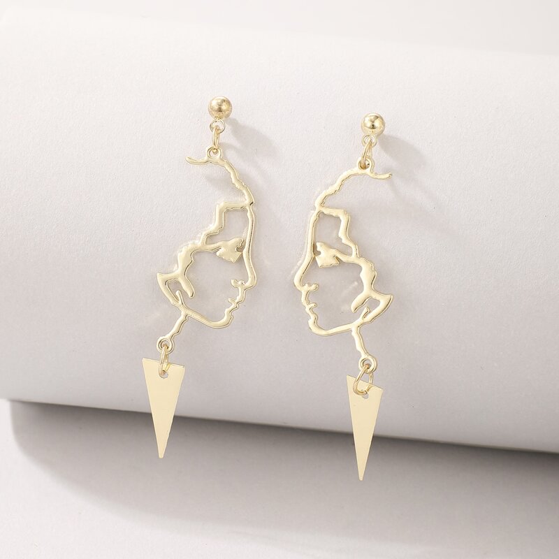 

Figure Design Earrings, Gold