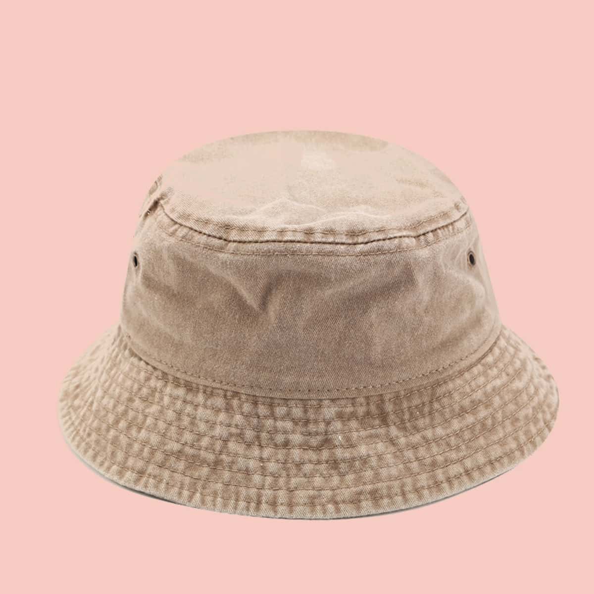 

1pc Plain Bucket Hat, Khaki