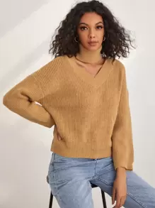 SHEIN LUNE 螺紋針織毛衣