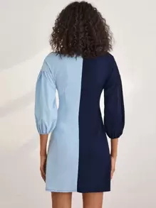 SHEIN Unity 拼色扭結連衣裙 - 彩色 - 查看 2