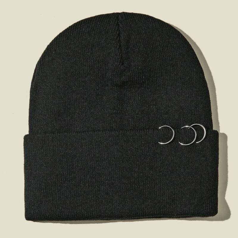 

Ring Decor Beanie, Black