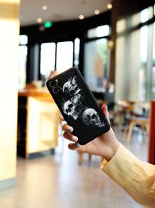 Skull Pattern Phone Case Compatible With IPhone 11,IPhone 13,IPhone 14 Pro Max - Black and White - View 3