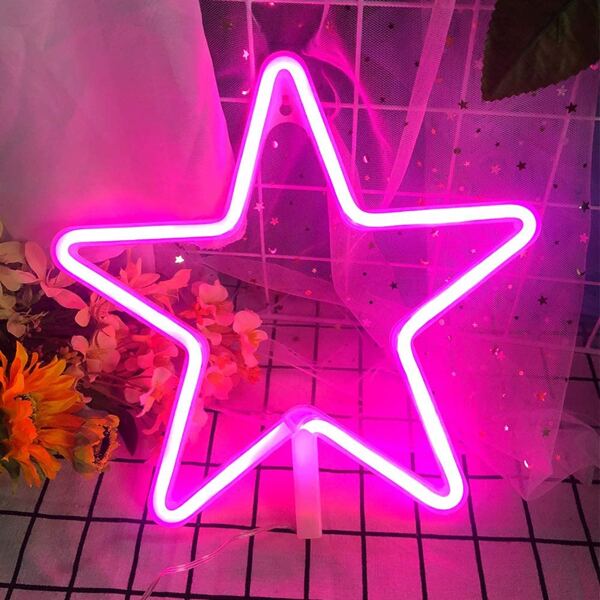 

Star Shaped Neon Light, Pink
