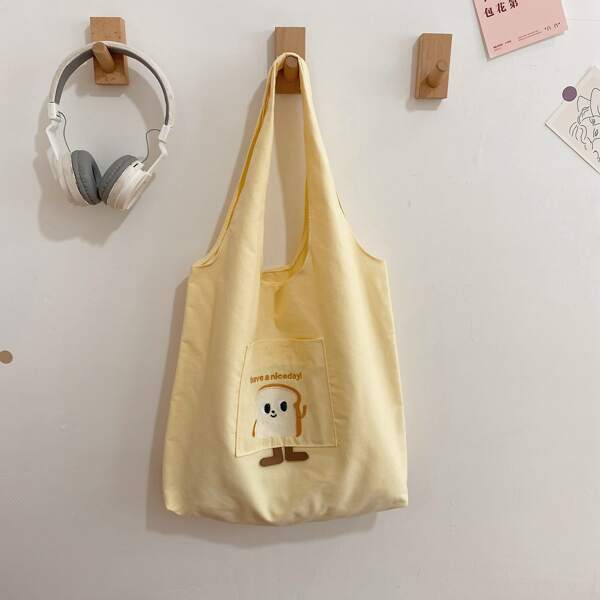 

Cartoon Graphic Shopper Bag, Yellow