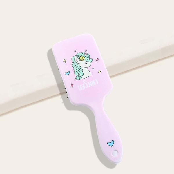 

1pc Cartoon Unicorn Pattern Hair Comb, Pink