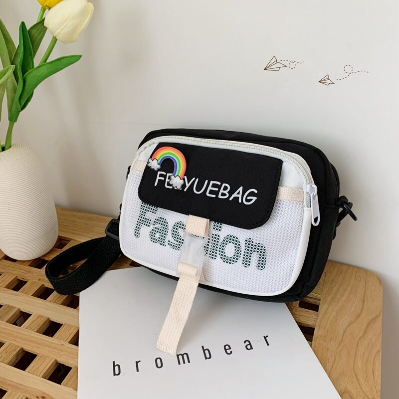 

Letter Graphic Crossbody Bag, Black