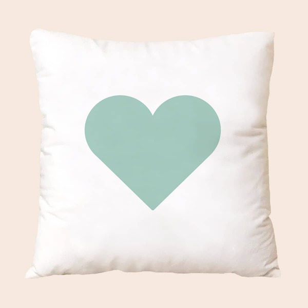 

Heart Print Cushion Cover Without Filler, Green
