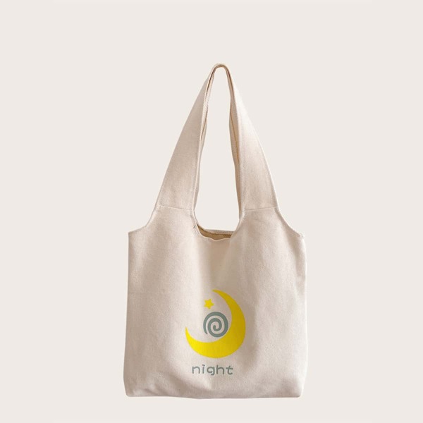 

Letter Graphic Shopper Bag, Beige