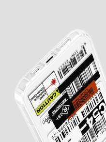 ラベルパターン電話ケース - クリア - チェックする 5