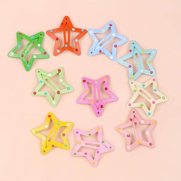 

10pcs Toddler Girls Star Hair Clip, Multicolor