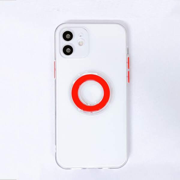 

Clear Phone Case With Ring Holder, Red
