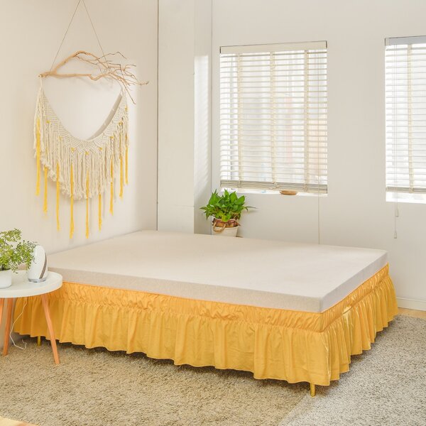 

Solid Color Ruffle Decor Bed Skirt, Yellow