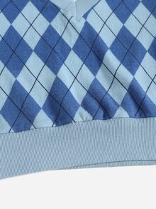 SHEIN Qutie Áo hai dây Hình học Giải trí - Màu xanh lam - Xem 3