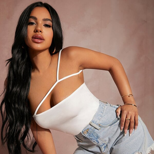 

One Shoulder Cutout Top, White