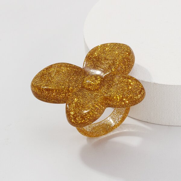 

Butterfly Decor Resin Ring, Yellow