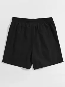 Manfinity VCAY Men Drawstring Waist Shorts - Black - View 2