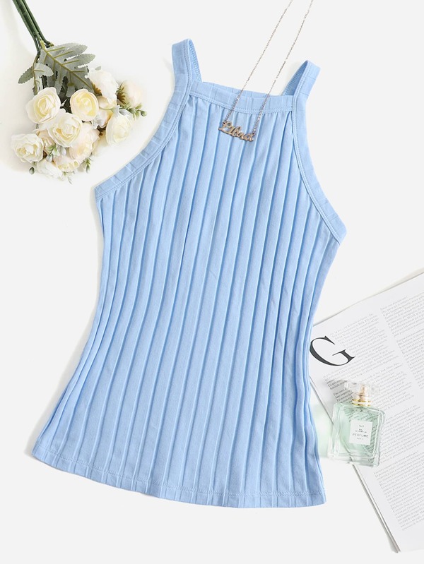 SHEIN EZwear 羅紋針織吊帶上衣