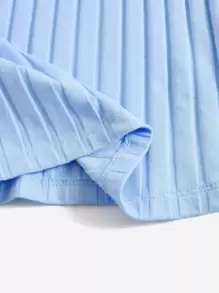 SHEIN EZwear Top de tirantes tejido de canalé - Celeste - Ver 5