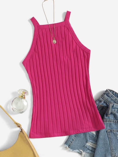 SHEIN EZwear 羅紋針織吊帶上衣
