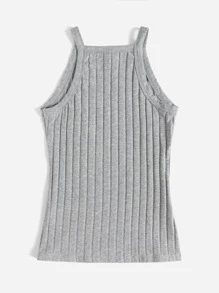 SHEIN EZwear 羅紋針織吊帶上衣 - 淺灰色 - 查看 2