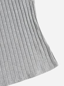 SHEIN EZwear 羅紋針織吊帶上衣 - 淺灰色 - 查看 3
