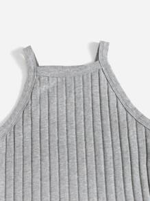 SHEIN EZwear 羅紋針織吊帶上衣 - 淺灰色 - 查看 5