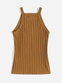 SHEIN EZwear Top de tirantes tejido de canalé
